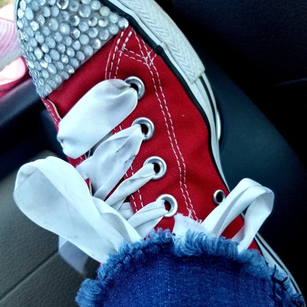 Converse blinged low tops